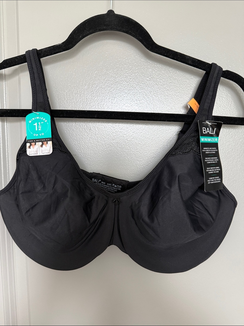 Bali Black Minimizer Full Coverage Bra